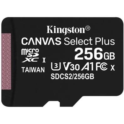 Cartão de Memória Kingston Canvas Select Plus MicroSD 256GB Classe 10 Com Adaptador SDCS2/256GB