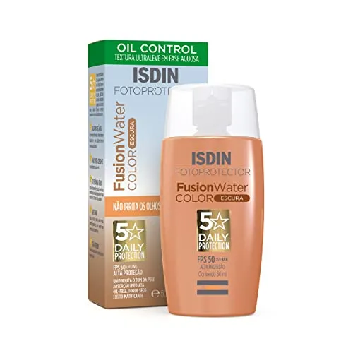 (Rec) ISDIN Protetor Solar Facial Fusion Water 5 Stars Color Fps 50 – Cor Escura