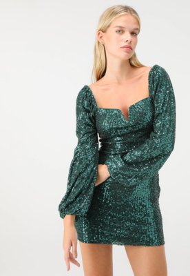 Vestido Forever 21 Curto Paetê Verde
