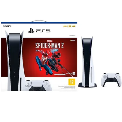 Console PlayStation 5 Standard Edition Branco + Marvel's Spider Man 2 + Controle Sem Fio Dualsense Branco CFI-1214A01X