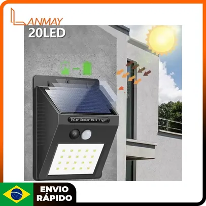 (App/Moedas/Brasil) Luminária Solar Luz Led Com Sensor De Presença Automático - AliExpress
