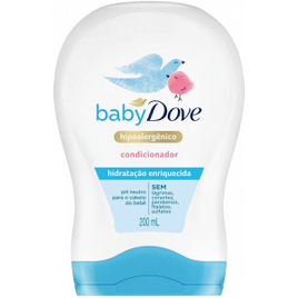 2 Unidades Condicionador Baby Dove Hidratação Enriquecida - 200ml