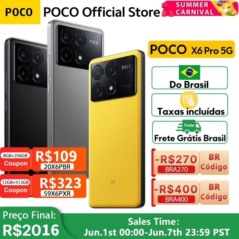 POCO Smartphone Versão Global, Dimensão 8300 Ultra, 5G, Dot Display, 64MP