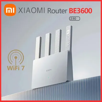 [Taxa Inclusa/Moedas] Roteador Xiaomi WiFi7 BE3600, Banda Dupla, Qualcomm Quad-Core, 3570Mbps