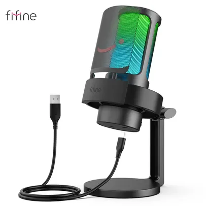[Taxas Inclusas/Moedas] Microfone Fifine Ampligame A8 RGB
