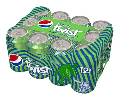 (REC) Pack de Refrigerante Pepsi Twist, Lata, 350ml - 12 Unidades