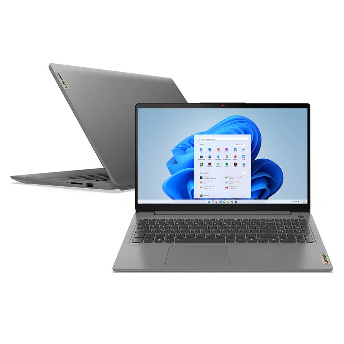 Notebook Lenovo IdeaPad 3i i7-1165G7 8GB 256GB SSD Placa de Vídeo Intel Iris Xe Windows 11 15.6" - 82MD0008BR