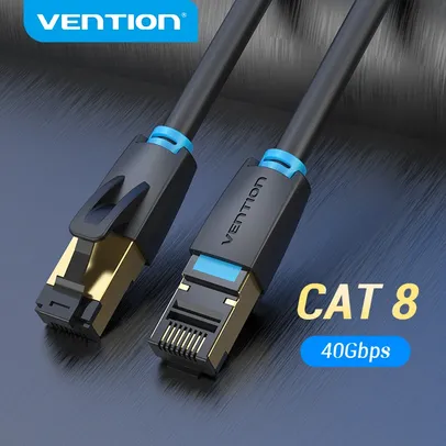 Cabo Ethernet Vention Cat8 40Gbps para Roteador, Modem e Internet RJ45