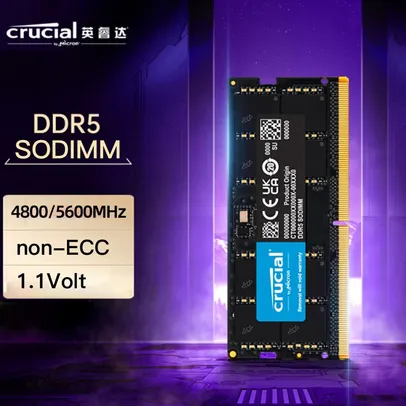(App/Taxa inclusa/moedas) Memória RAM notebook crucial 16GB DDR5 5600MHz 1.1v