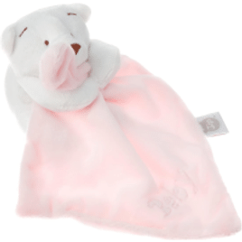 Mini Blanket Zip Urso Rosa Bebê