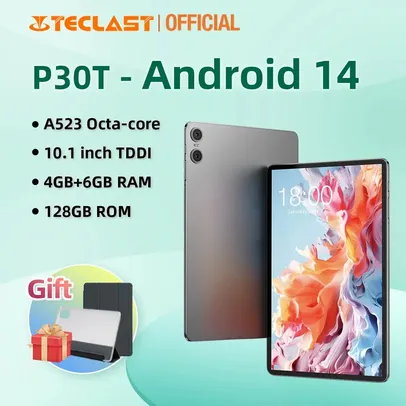 [Taxas Inclusas] Tablet Teclast P30T 2023 4/128GB, A523 Octa Core, Tela 10.1" IPS - 6000mAh