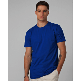 Camiseta masculina de algodão de manga curta azul | Pool Basics by