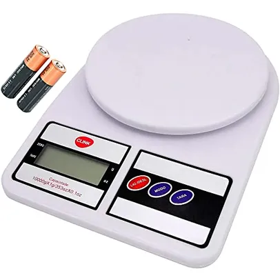 Balança Digital Cozinha 1g a 10kg Fitness - inclui 2 pilhas