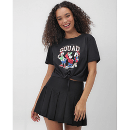 Camiseta feminina família Pato squad preta | Disney