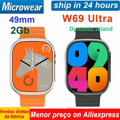 Saindo por R$ 104,85: [Leve] Smartwatch W69 Ultra | Pelando
