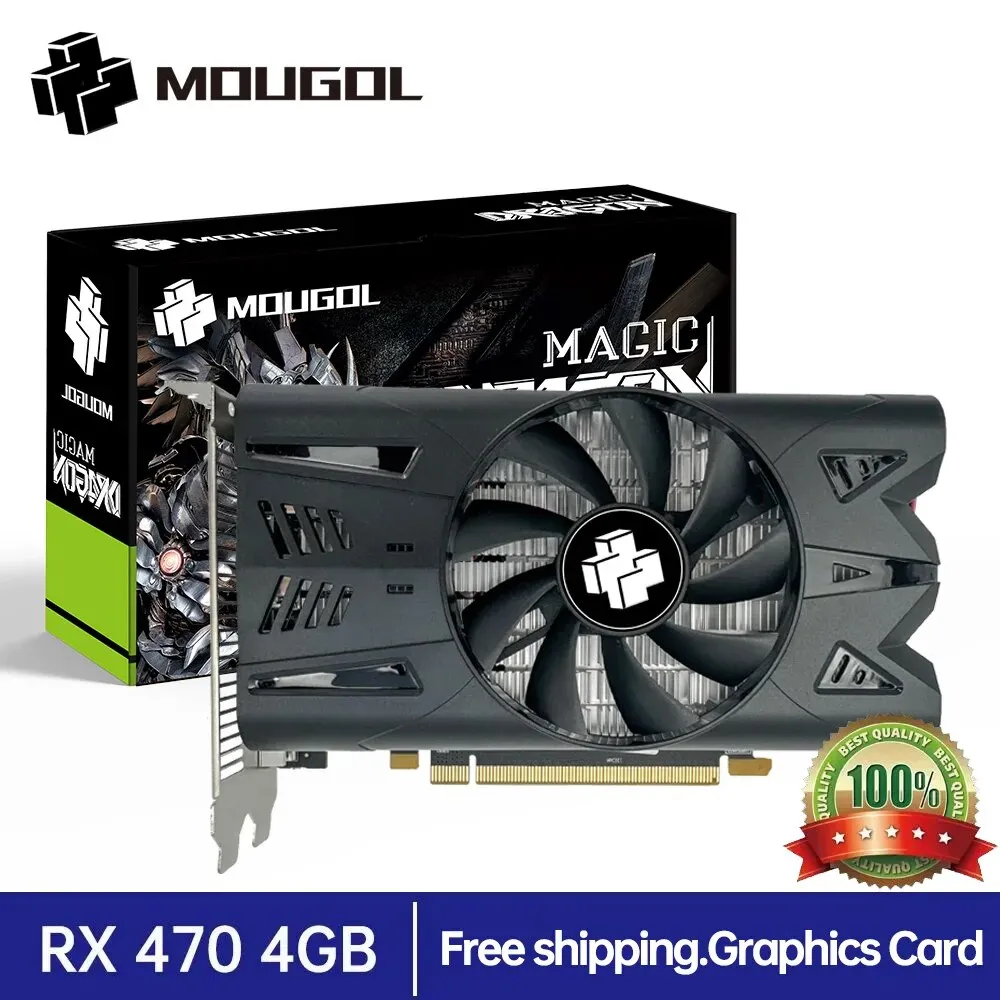 MOUGOL-AMD GPU Radeon RX 470 Placa gráfica, 4G, GDDR5, 256Bit, 14nm