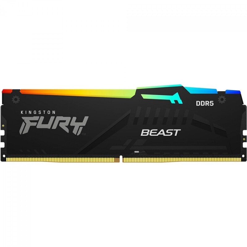 Memória DDR5 Kingston Fury Beast RGB 16GB 5600Mhz Black KF556C40BBA-16