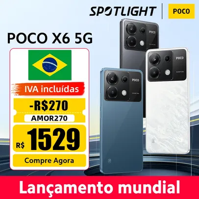 (Do Brasil) Smartphone POCO X6 5G 12/512GB | Versão global