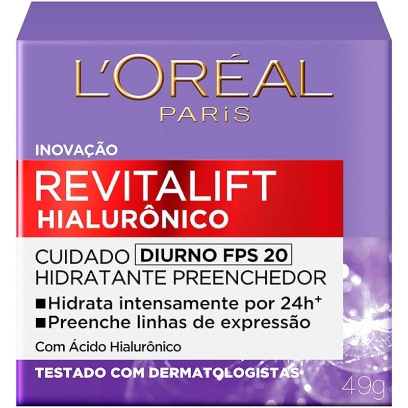 Hidratante Preenchedor Revitalift Hialurônico Diurno Fps 20 49g - L'Oréal Paris