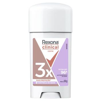 Desodorante Rexona Clinical Creme Extra Dry Women Antitranspirante 96h Stick 58g