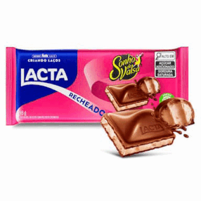 (Regional) (Leve 5 Pague 3) Chocolate Ao Leite Lacta Com Recheio Sonho De Valsa ou Ouro Branco 98G