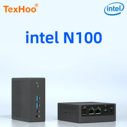 [Taxas inclusas] TexHoo Computador Desktop Gaming, Mini PC, Intel N100, Dual Band, WiFi 5, BT