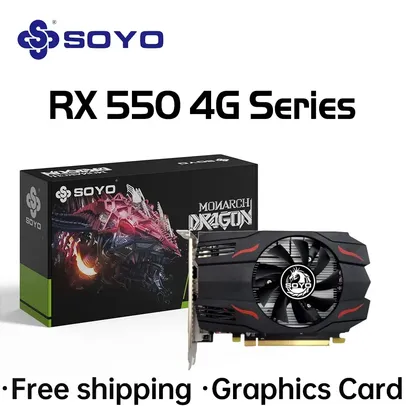 Placa de vídeo Soyo AMD GPU Radeon RX 550, 4G, GDDR5, 128Bits