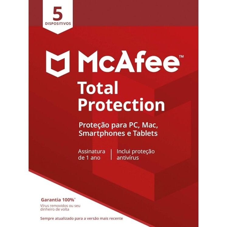 Mcafee Total Protection 5 Antivírus – 5 Dispositivos