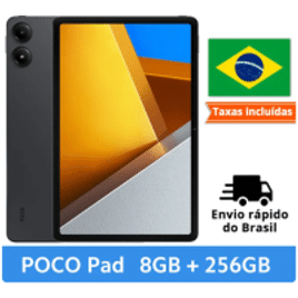 Tablet POCO Pad 256GB 8GB Snapdragon Gen 2 Processador Octa Core 8GB 256GB 12.1" 120Hz 2.5K
