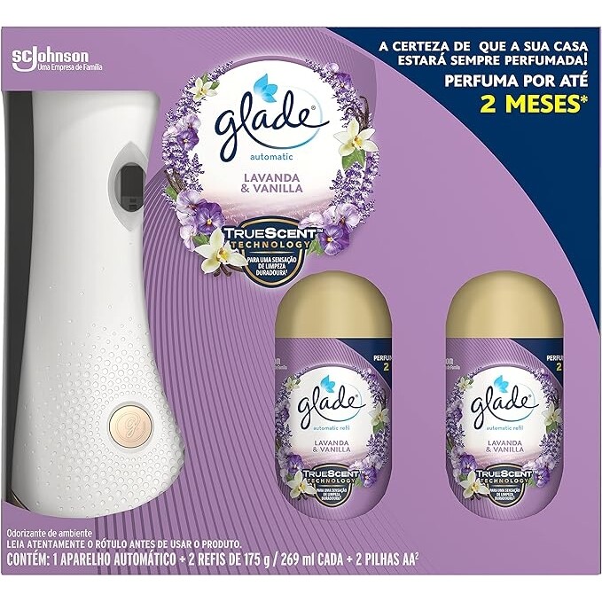 Desodorizador Glade Automatic Spray Aparelho com 2 Refis Lavanda e Baunilha - 269ml