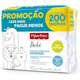 Pack Toalhas sem Perfume Fisher Price Incolor