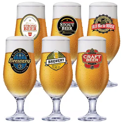 Conjunto de Taças para Cerveja Ruvolo Royal Beer 330 ml – 6 Peças