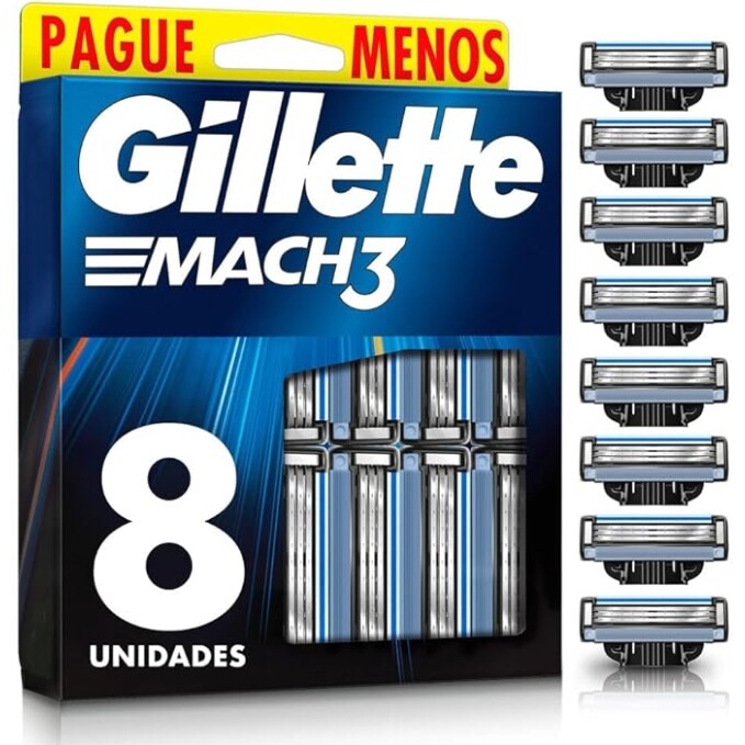 Carga Gillette Mach3 - 8 unidades