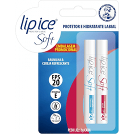 Protetor Labial Lip Ice Soft Baunilha e Cereja FPS20