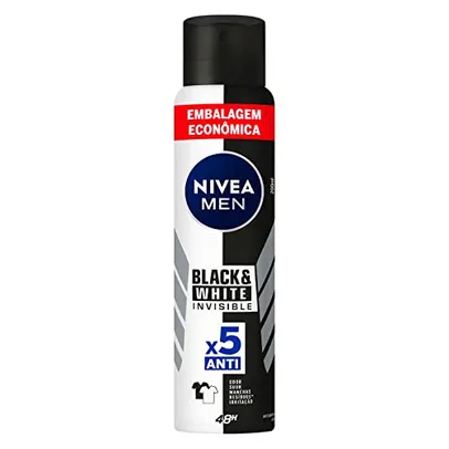[REC] NIVEA MEN Desodorante Antitranspirante Aerossol Invisible Black & White 200ml - Proteção eficaz de 48 horas
