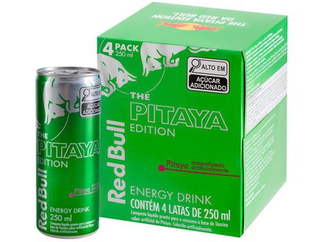 4 Unidades Bebida Energética Red Bull Pitaya - 250ml
