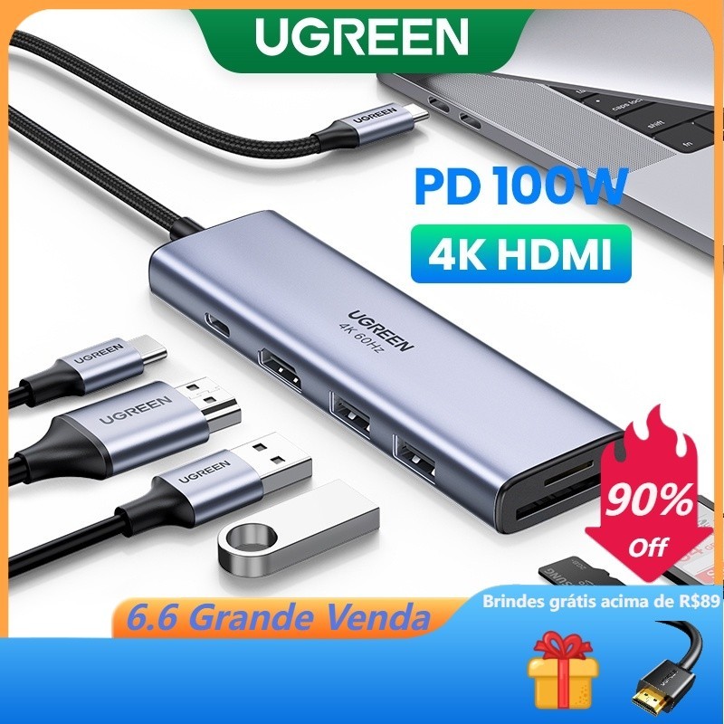 HUB Ugreen 5 em 1 USB C 3.0