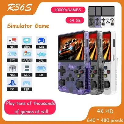 Console R36S-Emulador de 11 consoles com +10k Games