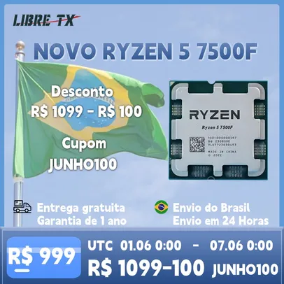[BRASIL] Processador Ryzen 5 7500F CPU para Jogos Soquete AM5