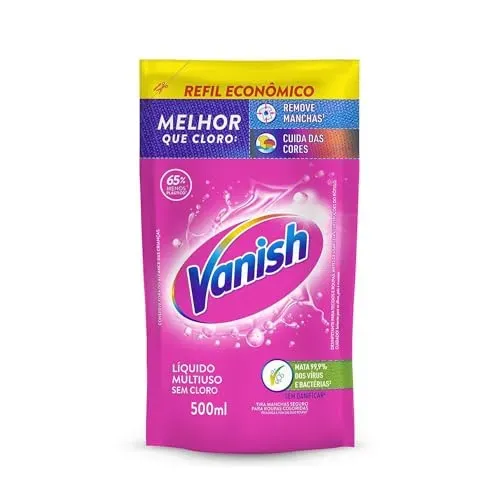 (REC/LEV3PAG2) Tira Manchas Vanish Líquido Multiuso para roupas coloridas Refil Econômico 500ml