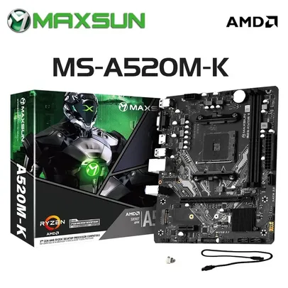 [Taxa inclusa/moedas] Placa Mãe MAXSUN AMD A520M K DDR4, M.2, USB 3.2