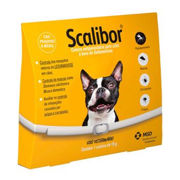 Coleira Scalibor Antiparasitária para Cães Auxilia no Controle de Infestações de Carrapatos Pulgas e Mosquitos - 48cm 19g