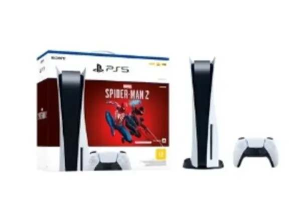 Console Playstation 5 Sony, SSD 825GB, Controle sem fio DualSense, Com Mídia Física + Jogo Marvels Spider-Man 2 - 1000037788