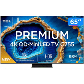 Smart TV 65" TCL C755 Premium 4K QD Mini LED Google Dolby