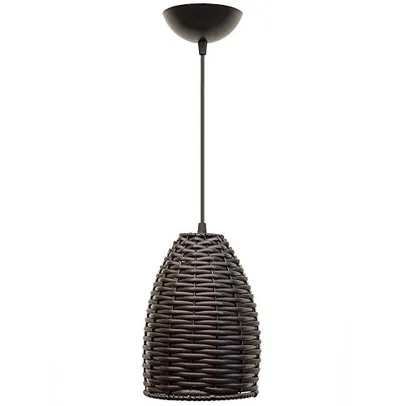 Pendente Taça Junco Tabaco Luminária Copo Lustre Sala 22Cm