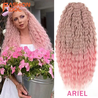 [COM TAXA/MOEDAS] Ariel-onda de água torção Crochet extensão do cabelo