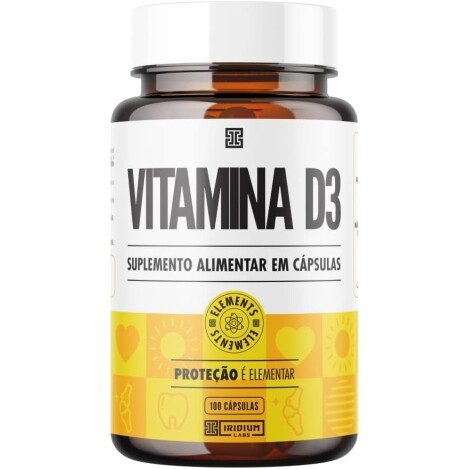 Vitamina D3 Iridium Labs 2.000Ui 100 Cáps - Iridium Elements Amarelo 100 Comprimidos