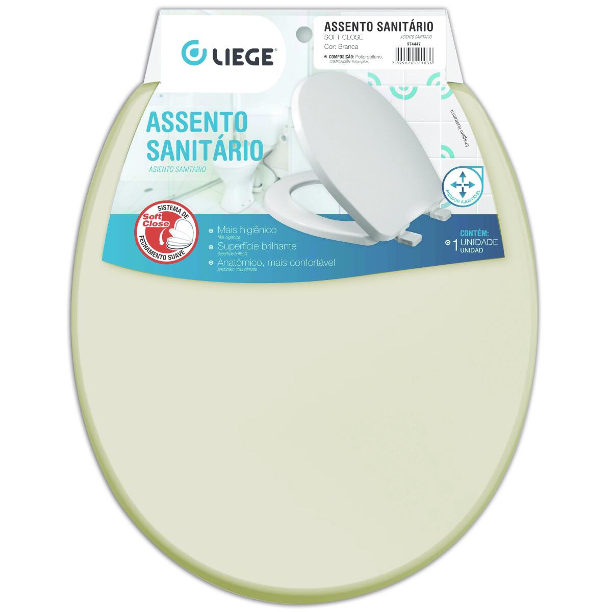 Assento Sanitário Soft Close Bege Liege