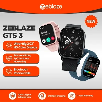 [Taxa Inclusa/Moedas - R$ 36 Cada] Smartwatch Zeblaze GTS 3 #Aliexpress🇨🇳