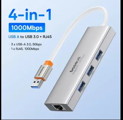 [TAXA INCLUSA] Adaptador de HUB compatível com Baseus USB Tipo C para HDMI, 4 em 1, DP, 4K,